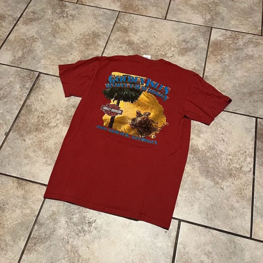 2019 Harley Davidson Brunswick GA Turtle Graphic Shirt size M